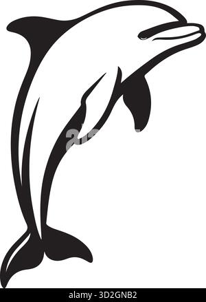 delfin springt isoliert auf weißem Hintergrund. Stock Vektor