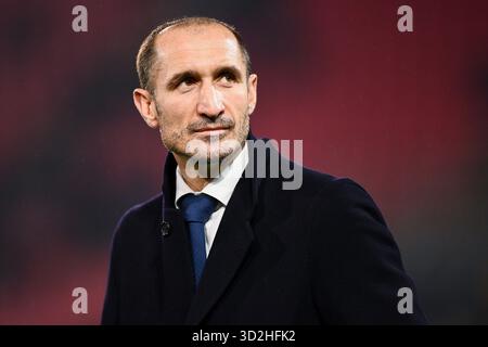 Cremona, Italien. November 2025. CREMONA, ITALIEN - 1. NOVEMBER: Giorgio Chiellini vom Juventus FC während des Spiels der Serie A zwischen US Cremonese und Juventus FC im Stadio Giovanni Zini am 1. November 2025 in Cremona, Italien. (Foto: Alberto Gandolfo/BSR Agency) Credit: BSR Agency/Alamy Live News Stockfoto