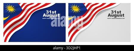 Banner Zum Malaysia Unabhängigkeitstag. Feierlichkeiten zum 31. August mit Kopierraum. Stock Vektor