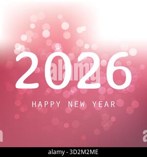 Beste Wünsche – Grußkarte für das frohe neue Jahr in abstraktem und weißem Stil, Cover oder Hintergrund, Vorlage für kreatives Design – 2026 Stock Vektor