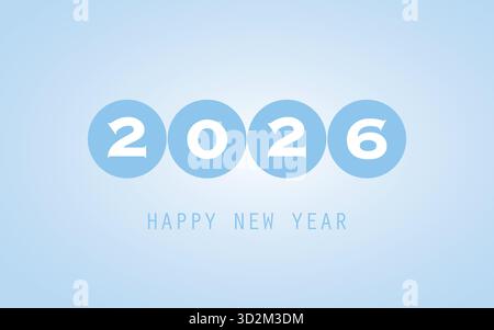 BEST Wishes - Modern Simple Minimal Happy New Year Card oder Cover Hintergrund, Designvorlage mit weißen und hellblauen Farben - 2026 Stock Vektor