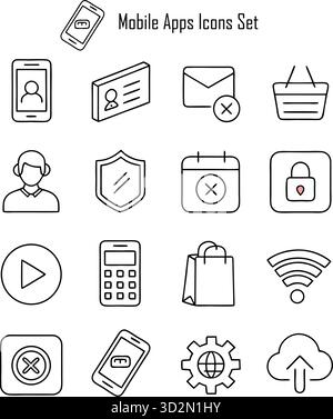 Mobile Apps speichern die Benutzeroberfläche auf dem Smartphone-Bildschirm Stock Vektor