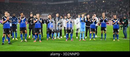 Team HSV Hamburg nach dem Spiel Köln, 2. November 2025, Fußball, Bundesliga, FC Köln - HSV Hamburg Stockfoto