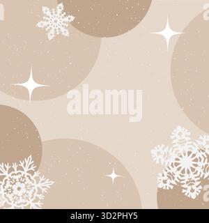 Winterdesign mit Schneeflocken und Sternenakzenten Stock Vektor