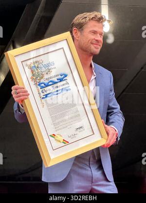 Chris Hemsworth mit Star on the Hollywood Walk of Fame ausgezeichnet – 23. Mai 2024 in Los Angeles, KALIFORNIEN Stockfoto