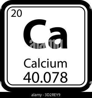 Symbol für Calcium Ca Chemical. Das chemische Element des Periodensystems. atomares Zahlenzeichen. Flacher STYLE. Stockfoto