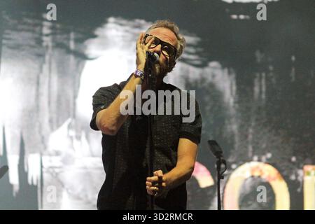 Matt Berninger, Frontmann der amerikanischen Rockband The National beim Sziget Festival in Budapest, Ungarn Stockfoto