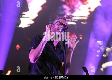 Matt Berninger, Frontmann der amerikanischen Rockband The National beim Sziget Festival in Budapest, Ungarn Stockfoto