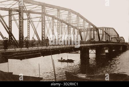 Vintage-Foto der Eitai-Brücke in Tokio, Japan - 1907-1918 Stockfoto