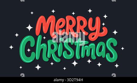 Fröhliche Weihnachtsbeschriftung. Festliches Hintergrunddesign Stock Vektor