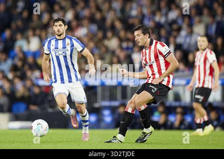 Dani Vivian vom Athletic Club während des spanischen Meisterschaftsspiels der LaLiga zwischen Real Sociedad und Athletic Club am 1. November 2025 in Anoeta in San Sebastian, Spanien Stockfoto