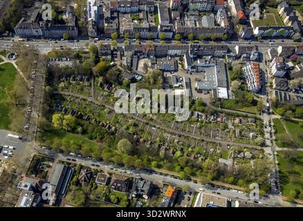 Luftaufnahme des Kleingartenverbandes im Schmechtingwiesental Bochum, Kleingartengärten in Bochum im Ruhrgebiet im Norden Stockfoto
