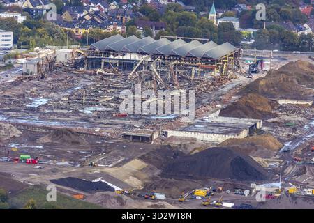 Luftaufnahme, Abbrucharbeiten ehemaliger Standort Opel, Bochum, Nordrhein-Westfalen, Deutschland, Abbrucharbeiten, Industriepark, Industrieöde, Indust Stockfoto