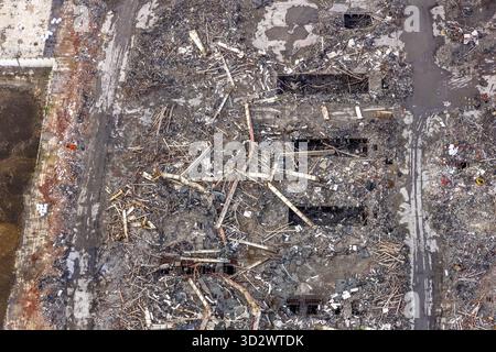 Luftaufnahme, ehemaliges Opel-Gelände, Abbruchreste, Stadtteil Laer, Bochum, Nordrhein-Westfalen, Deutschland, Abbrucharbeiten, Altlasten, bui Stockfoto
