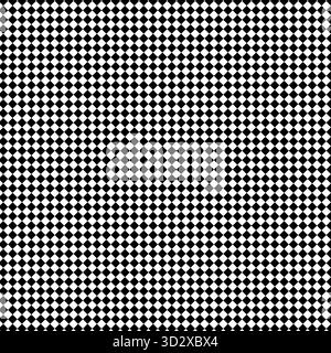 Nahtloses schwarzes Diamantmuster auf weißem Hintergrund. Geometrische Tanzfläche in Schwarz und weiß mit Rautenmuster. Gemusterter Hintergrund für dekoratives Karo und Argyle Stock Vektor
