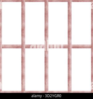 Nahtloses Muster lila rosa karierte Linien in Aquarellfarben. Handgezeichnete Illustrationen isoliert vom Hintergrund. Rechteckiger Druck für Textilien und Stoffe Stockfoto