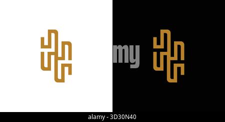 Modernes und einzigartiges HH Initials Logo-Design Stock Vektor