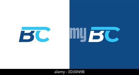 Modernes und strapazierfähiges abstraktes Logo mit BC-Initialen Stock Vektor