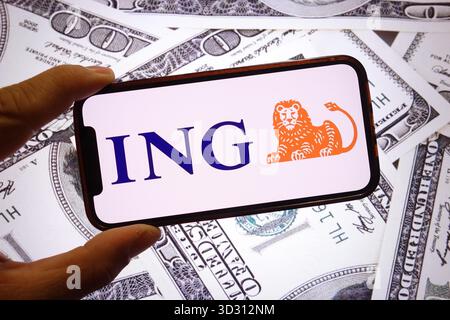 Polen. September 2025. In dieser Abbildung wird das Firmenlogo von ING auf einem Smartphone-Bildschirm angezeigt. (Credit Image: © Piotr SWAT/SOPA Images via ZUMA Press Wire) NUR REDAKTIONELLE VERWENDUNG! Nicht für kommerzielle ZWECKE! Stockfoto