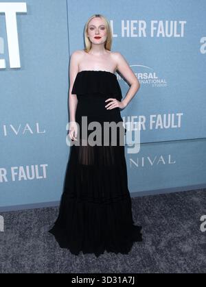 New York City, USA. November 2025. Dakota Fanning besuchte Peacocks New Yorker Premiere All her Fault am 3. November 2025 im SVA Theater in New York City © Steven Bergman/AFF-USA.COM Credit: AFF/Alamy Live News Stockfoto