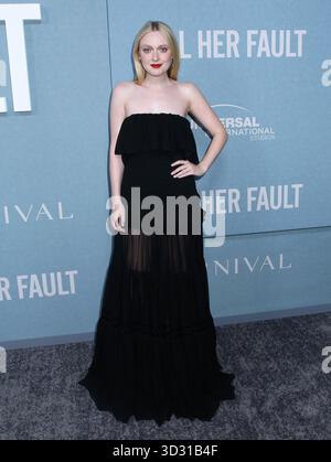 New York City, USA. November 2025. Dakota Fanning besuchte Peacocks New Yorker Premiere All her Fault am 3. November 2025 im SVA Theater in New York City © Steven Bergman/AFF-USA.COM Credit: AFF/Alamy Live News Stockfoto