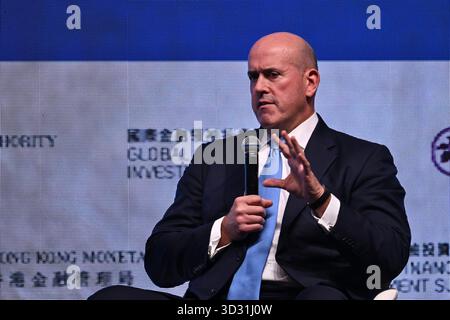 Hongkong, Hongkong. November 2025. Harvey Schwartz, CEO Carlyle, sprach auf dem Global Financial Leaders' Investment Summit 2025 am 4. November 2025 in Hongkong. (Foto: Kobe Li/Nexpher Images/SIPA USA) Credit: SIPA USA/Alamy Live News Stockfoto