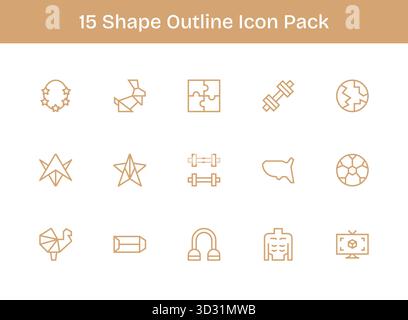 Ein dynamischer Satz von 15 Symbolen im Outline-Stil, speziell für die Form und für digitale Produkte geeignet. Stock Vektor