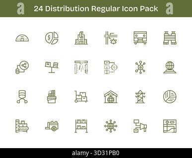 Optimieren Sie Ihre Projekte mit 24 Symbolen für reguläre Umrisse, die rund um den Vertrieb stehen, ideal für saubere und professionelle Designs. Stock Vektor