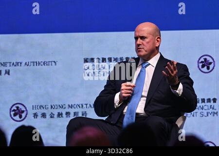 Hongkong, Hongkong. November 2025. Harvey Schwartz, CEO Carlyle, sprach auf dem Global Financial Leaders' Investment Summit 2025 am 4. November 2025 in Hongkong. (Foto: Kobe Li/Nexpher Images/SIPA USA) Credit: SIPA USA/Alamy Live News Stockfoto