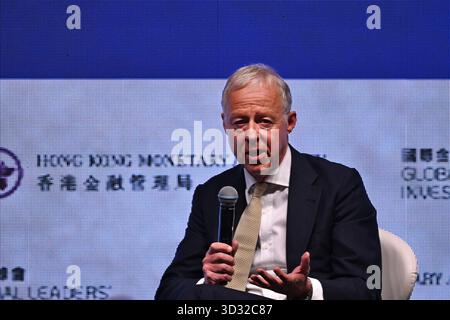 Hongkong, Hongkong. November 2025. Rob Lucas, CEO von CVC, sprach auf dem Global Financial Leaders' Investment Summit 2025 am 4. November 2025 in Hongkong. (Foto: Kobe Li/Nexpher Images/SIPA USA) Credit: SIPA USA/Alamy Live News Stockfoto