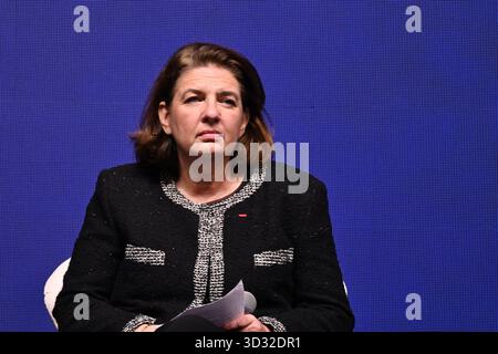 Hongkong, Hongkong. November 2025. Valérie Baudson, CEO von Amundi beim Global Financial Leaders' Investment Summit 2025 am 4. November 2025 in Hongkong. (Foto: Kobe Li/Nexpher Images/SIPA USA) Credit: SIPA USA/Alamy Live News Stockfoto