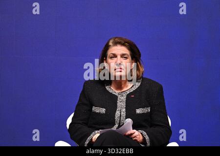 Hongkong, Hongkong. November 2025. Valérie Baudson, CEO von Amundi beim Global Financial Leaders' Investment Summit 2025 am 4. November 2025 in Hongkong. (Foto: Kobe Li/Nexpher Images/SIPA USA) Credit: SIPA USA/Alamy Live News Stockfoto