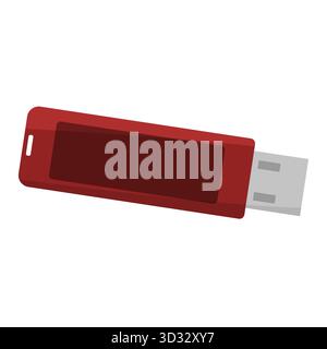 Tragbares USB-Laufwerk. Digitale Datenspeicherung. Flash-Speicher-Vektor. Zubehör für elektronische Geräte. Stock Vektor