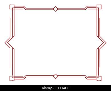 Eleganter geometrischer Rahmen mit Vintage-Designelementen Stock Vektor