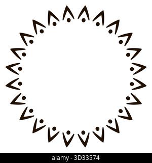 Afrikanisches Stammkreisrahmendesign für künstlerische Projekte Stock Vektor