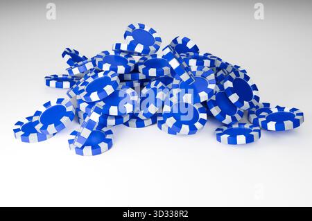Die Poker-Chips werden von Spielern verwendet, um Wetten in einem Casino-Spiel zu platzieren Stockfoto