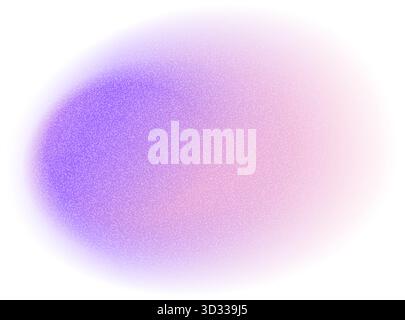 Abstrakter Verlaufskreis mit Kornstruktur in violetten und rosa Farbabstufungen auf weißem Hintergrund. Stock Vektor