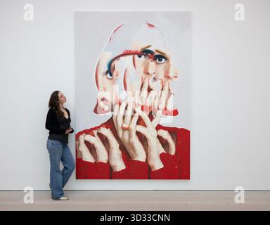 Saatchi Gallery, London, Großbritannien. November 2025. Die Long Now feiert vier Jahrzehnte bahnbrechender zeitgenössischer Kunst und Kreativität und präsentiert ikonische und neue Werke von Künstlern, die eng mit der dynamischen Geschichte der Saatchi Gallery verbunden sind. Sie erstreckt sich über zwei Etagen und neun große Ausstellungsräume. Bild: John Squire, The Way Things Aren’t, 2018. Quelle: Malcolm Park/Alamy Live News Stockfoto