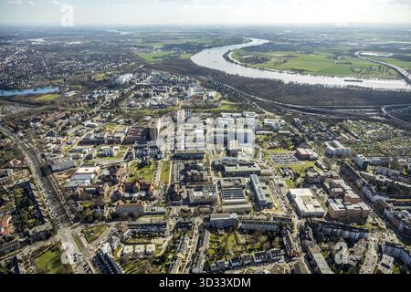 Luftaufnahme, Heinrich-Heine-Universität Düsseldorf, Düsseldorf, Rheinland, Nordrhein-Westfalen, Deutschland, DE, Europa, Vogelperspektive, Luftbild Stockfoto