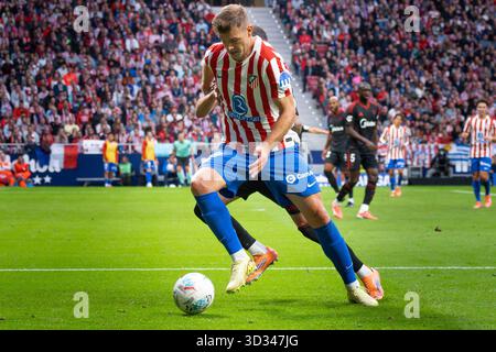 Alexander Sørloth von Atlético de Madrid im Spiel der LaLiga EA Sports zwischen Atlético de Madrid und Sevilla FC Stockfoto