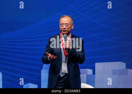 Hongkong, Hongkong. November 2025. Chief Executive der Hong Kong Monetary Authority, Eddie Yue Wai-man, beim Global Financial Leaders Investment Summit am 4. November 2025 in Hongkong (Foto: Vernon Yuen/Nexpher Images/SIPA USA) Credit: SIPA USA/Alamy Live News Stockfoto