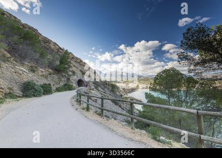 Panoramablick über Albir in Alicante, Spanien an sonnigen Tagen. Albir ist das wichtigste Touristenziel in Costa Blanca Stockfoto