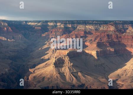 Sonnenuntergang am Grand Canyon ab Mather Point Stockfoto
