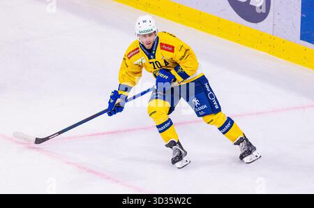 Zürich, Schweiz, 26. September 2025: #70 Enzo Covi, Stürmer HC Davos. (Foto: Andreas Haas/dieBildmanufaktur) Stockfoto