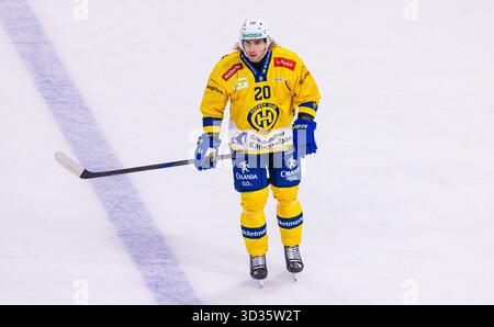 Zürich, 26. September 2025: #20 Michael fora, Verteidiger HC Davos. (Foto: Andreas Haas/dieBildmanufaktur) Stockfoto