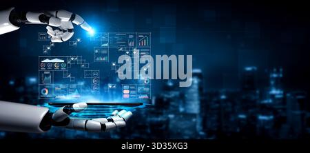 Ein KI-gestütztes Grid für Big Data-Visualisierung und Business Analytics. Eine komplexe Sammlung von KI-Diagrammen für umfassende Unternehmensberichte. Motiv Stockfoto
