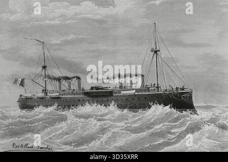 Regia Marina (Royal Italian Navy). „Lepanto“. Ein eisernes Schlachtschiff, das für die italienische Regia Marina gebaut wurde, das zweite und letzte Schiff der Italia-Klasse. Stockfoto