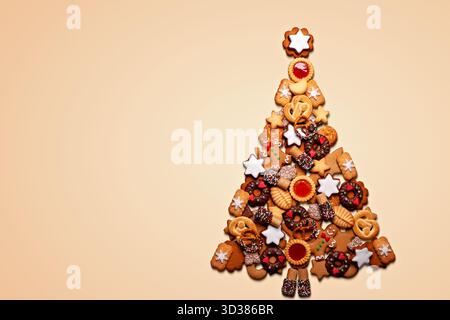 Verschiedene Weihnachtsplätzchen. Stockfoto