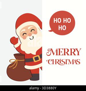 Süßer Weihnachtsmann-Weihnachtsgruß Stock Vektor