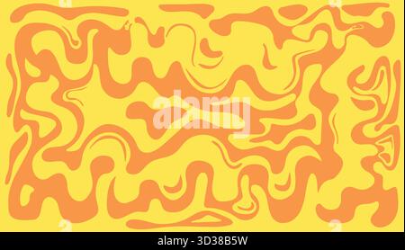 Trippy Candy & Beer Muster Hintergrund: Abstrakter Vektor schmelzender Karamell Kakao, Creme Butter Swirls, flüssige Honig Twists und Psychedelic Marble Cake D Stock Vektor